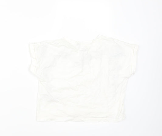 Outfitters Girls White Fair Isle Basic T-Shirt Size 10 Years