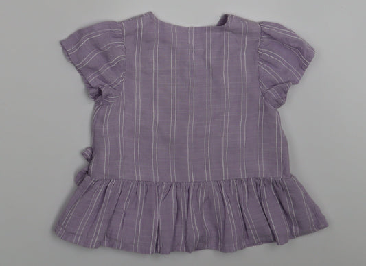 George Girls Purple Basic Dress Shirt Size 3 Years