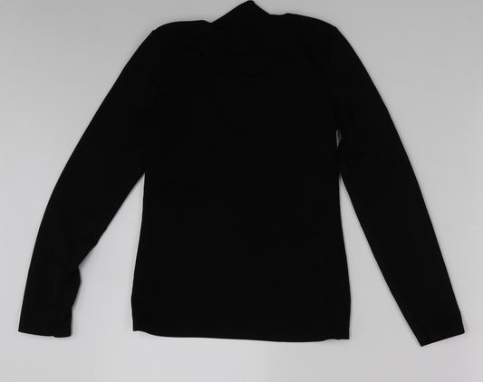 Boohoo Womens Black Basic Blouse Size 6