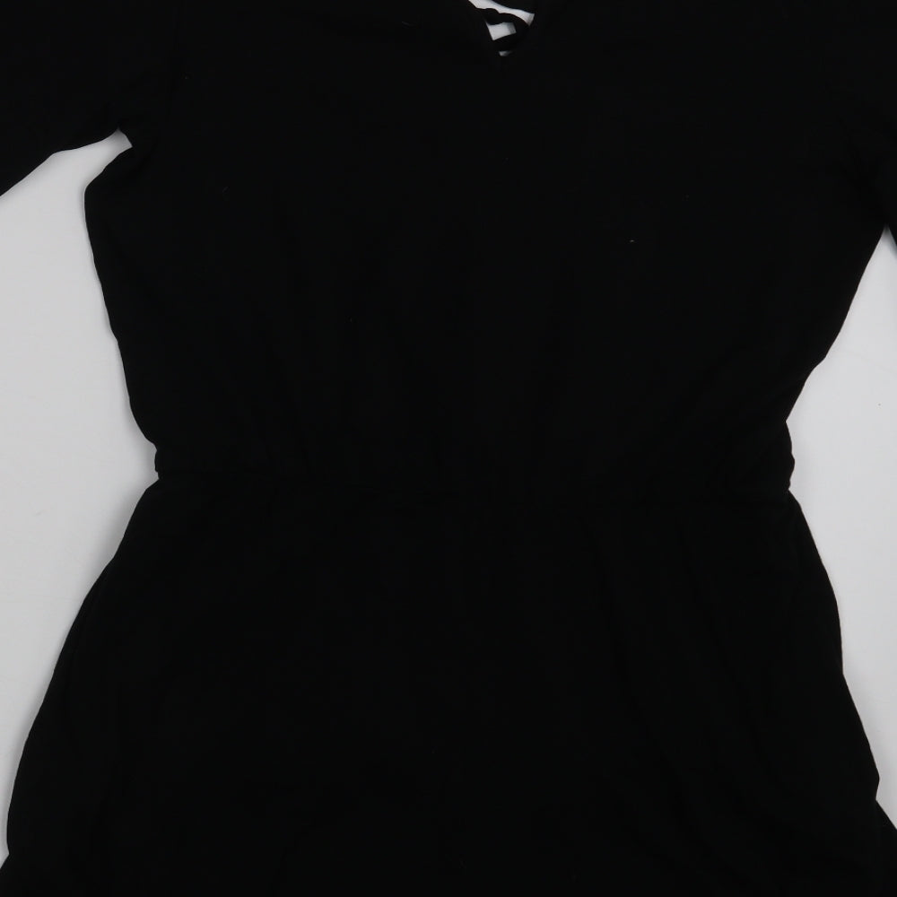 Miss Selfridge Womens Black Bodysuit One-Piece Size 10