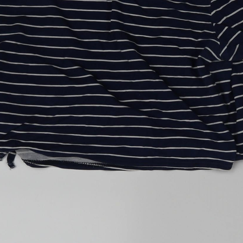 HEARTBREAK Womens Blue Striped Basic T-Shirt One Size