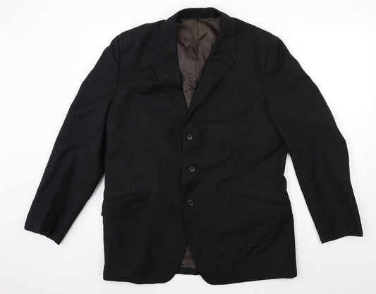 Preworn Mens Black Jacket Suit Jacket Size 42