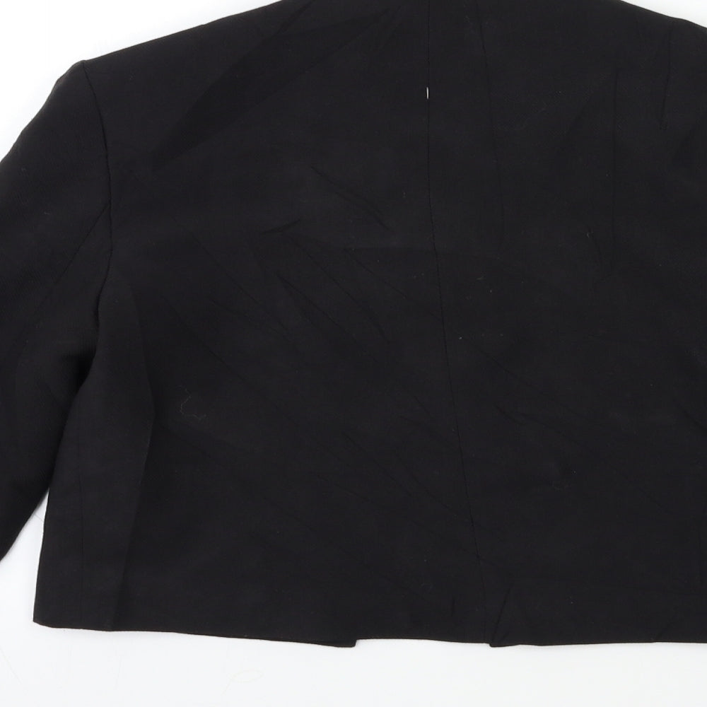 Brand and care label for ASOS women’s black jacket, size UK 8