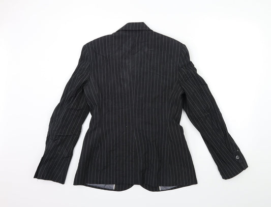 Marks and Spencer Womens Black Striped Jacket Blazer Size 12