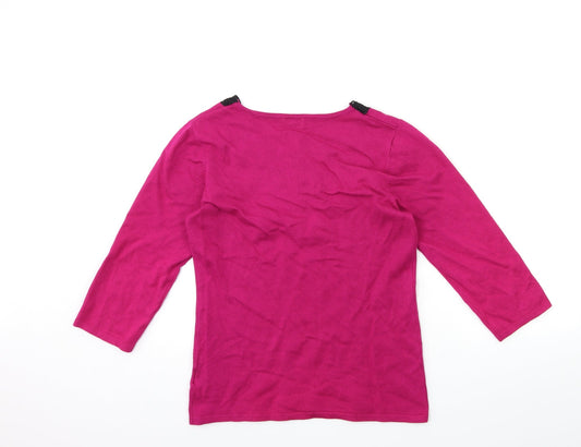 Casamia Womens Pink Pullover Jumper Size S