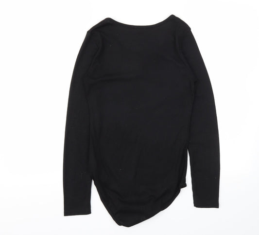 Peacocks Womens Black Bodysuit One-Piece Size 8