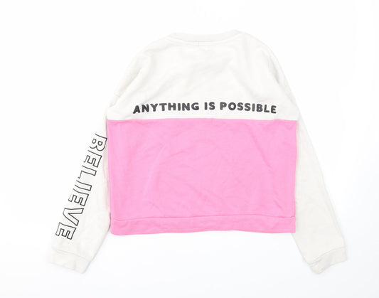 Primark Girls Pink Pullover Sweatshirt Size 11-12 Years