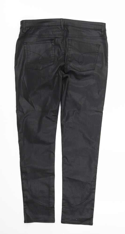 Preworn Womens Black Skinny Jeans Size 34 L31 in