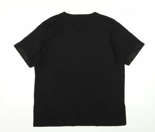 Roman Womens Black Basic T-Shirt Size M