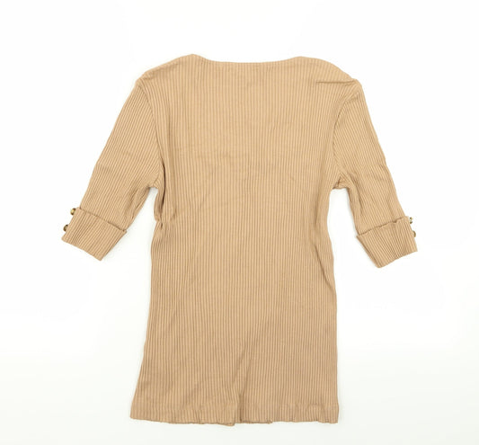 NEXT Womens Beige Basic T-Shirt Size 8
