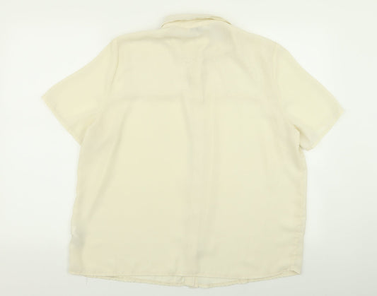 Asda George Womens Ivory Geometric Basic Button-Up Size 18