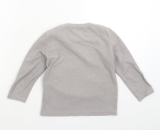 Rebel Girls Grey Solid Fleece Top Pyjama Top Size 3-4 Years