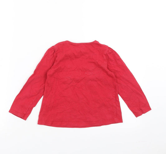 Nutmeg Girls Red Floral Basic T-Shirt Size 2-3 Years