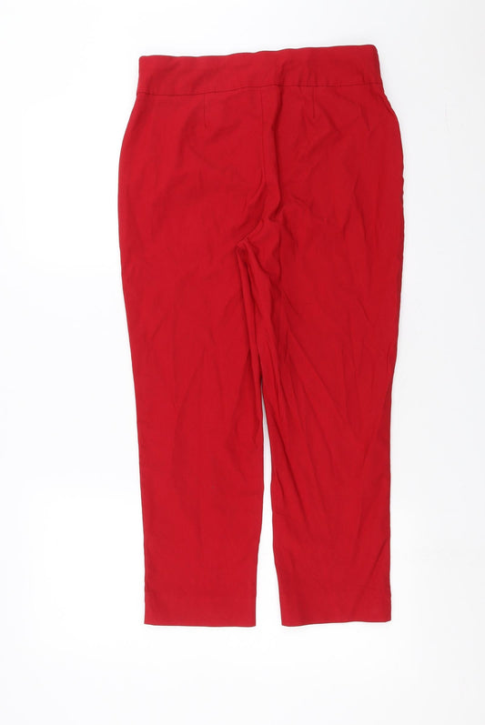 Chicos Womens Red Cropped Trousers Size S L23 in
