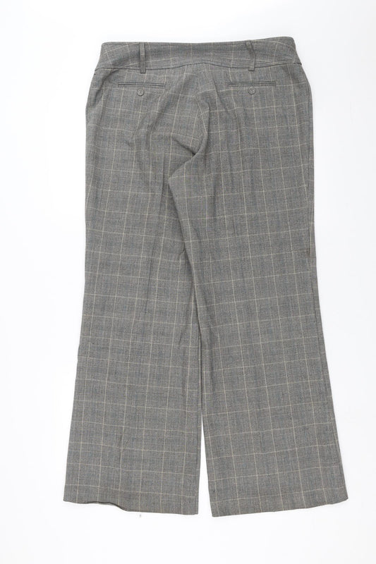 Ellie Louise Womens Grey Check Trousers Size 16 L29 in