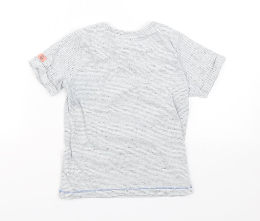 Nutmeg Boys Grey Striped Basic T-Shirt Size 5-6 Years