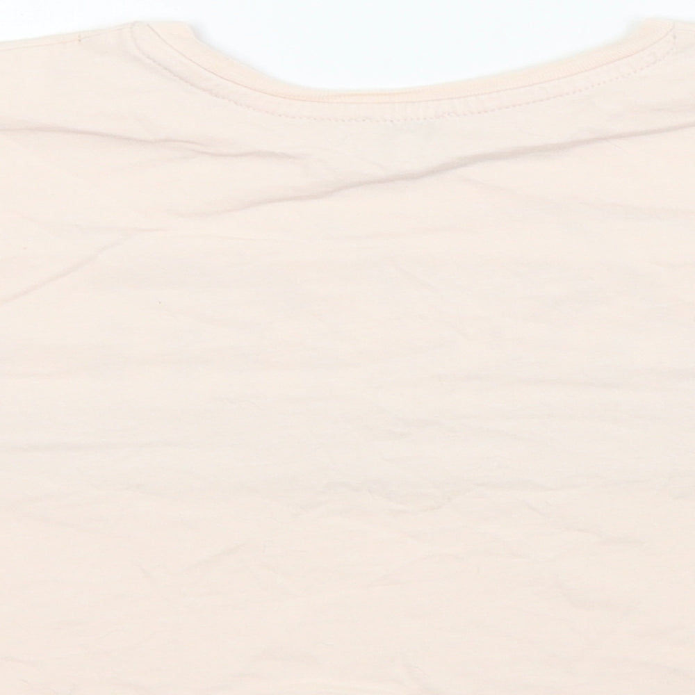 Brand and care label for River Island girls’ pink cropped t-shirt, size 5-6, years