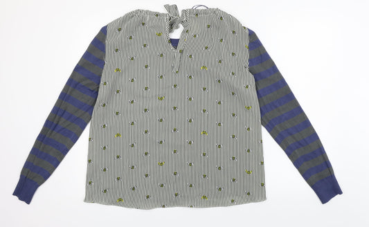 NEXT Womens Blue Striped Pullover Jumper Size 12