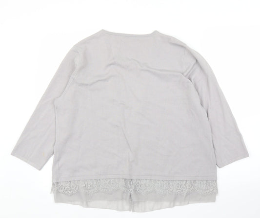 Preworn Womens Grey Cardigan Jumper Size XL
