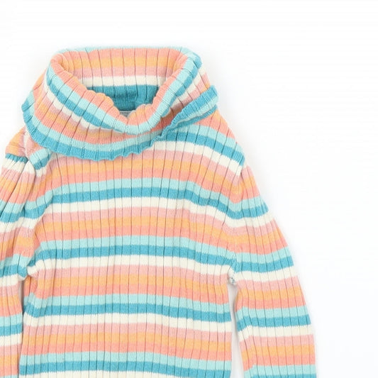 TU Girls Orange Striped Pullover Jumper Size 18-24 Months