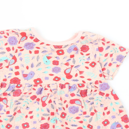 Peacocks Girls Pink Floral A-Line Size 3-6 Months