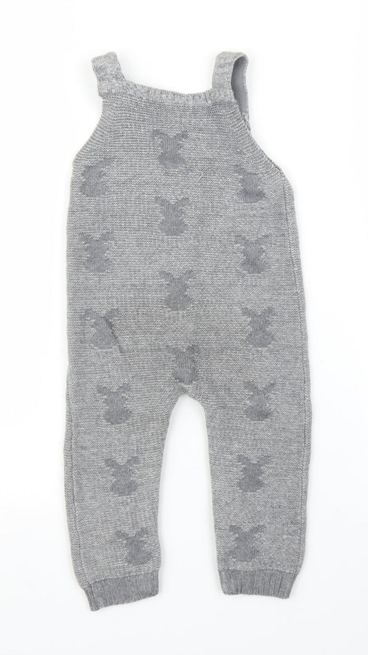 George Boys Grey Dungaree One-Piece Size 12 Months