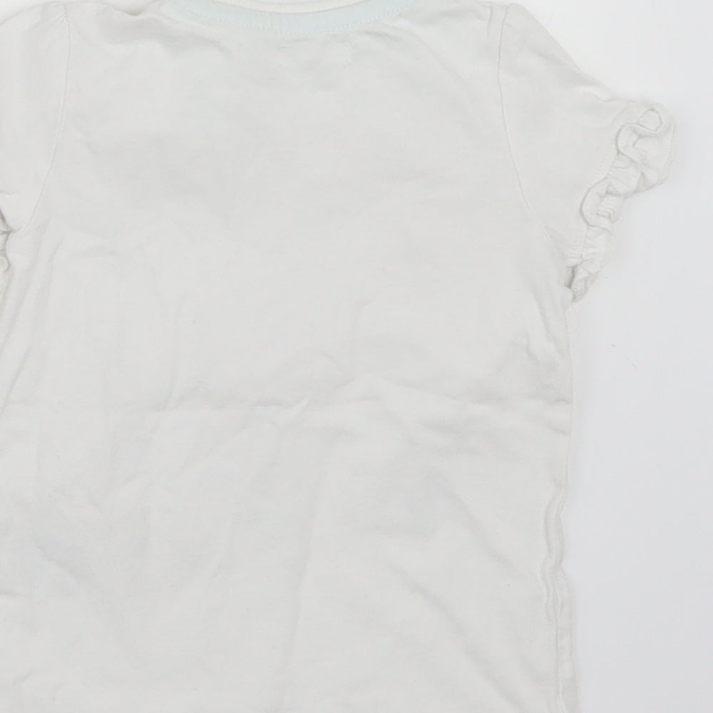 Brand and care label for Preworn Baby White Basic T-Shirt, size 12-18, Months