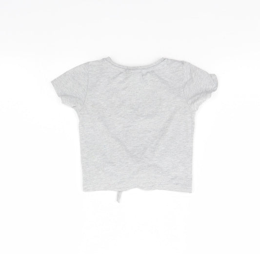 I Love Girls Wear Girls Grey Cropped T-Shirt Size 4 Years - Tiger