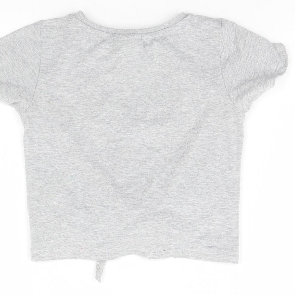 I Love Girls Wear Girls Grey Cropped T-Shirt Size 4 Years - Tiger