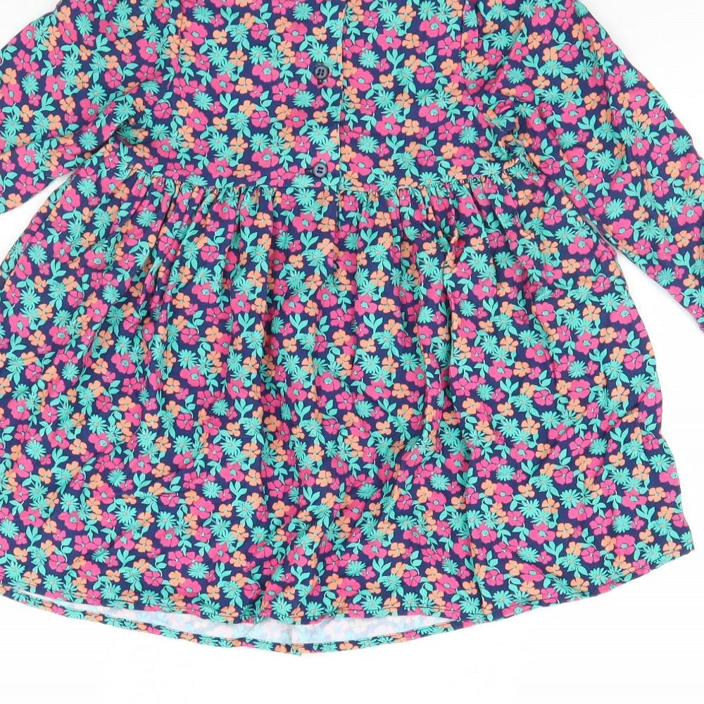Blue Zoo Girls Blue Floral Fit & Flare Size 18 Months