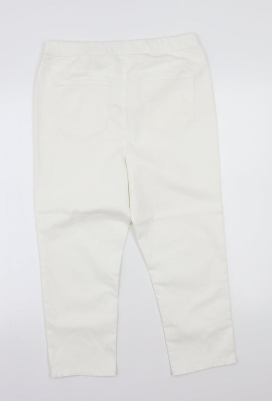 Payapa Womens White Cropped Jeans Size 12
