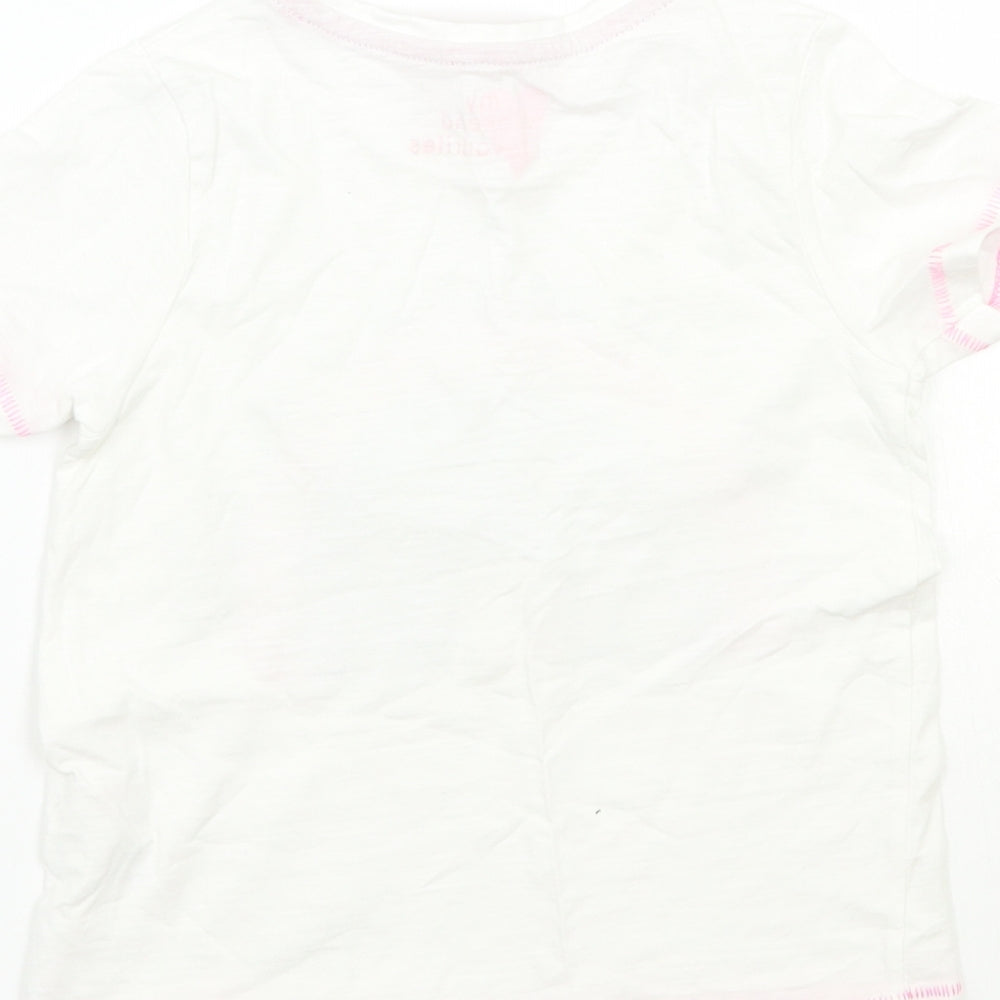Brand and care label for Matalan girls’ white basic t-shirt, size 3, years