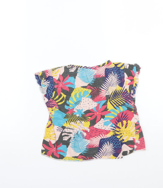 Zara Girls Multicoloured Floral Basic T-Shirt Size 6 Years