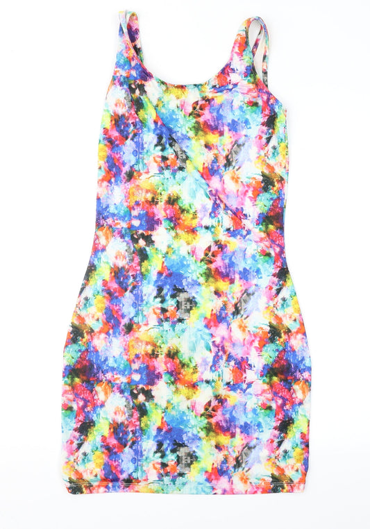 Love Label Womens Multicoloured Geometric Sheath Size 8