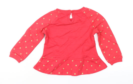 Pep&Co Girls Red Geometric Fit & Flare Size 6-9 Months - Xmas