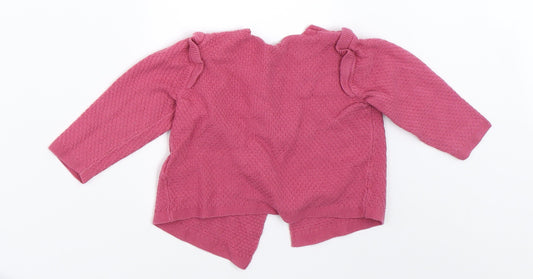 Marks and Spencer Girls Pink Cardigan Jumper Size 6-9 Months