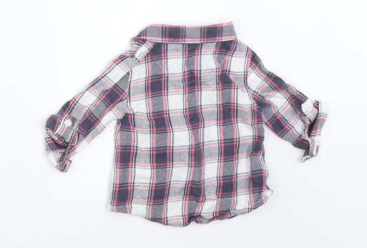 Primark Girls Grey Check Basic Button-Up Size 6-9 Months