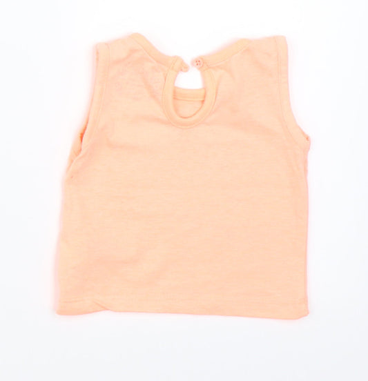 Earlydays Girls Orange Basic T-Shirt Size 0-3 Months