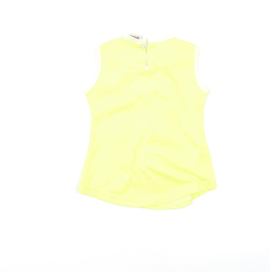 Preworn Girls Yellow Floral Basic Blouse Size 2-3 Years