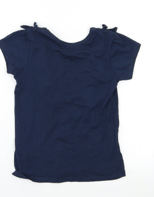 Primark Girls Blue Basic T-Shirt Size 6-7 Years