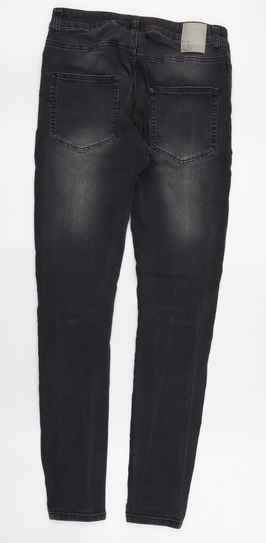 LEVEL1 Womens Black Skinny Jeans Size 32 in L28 in