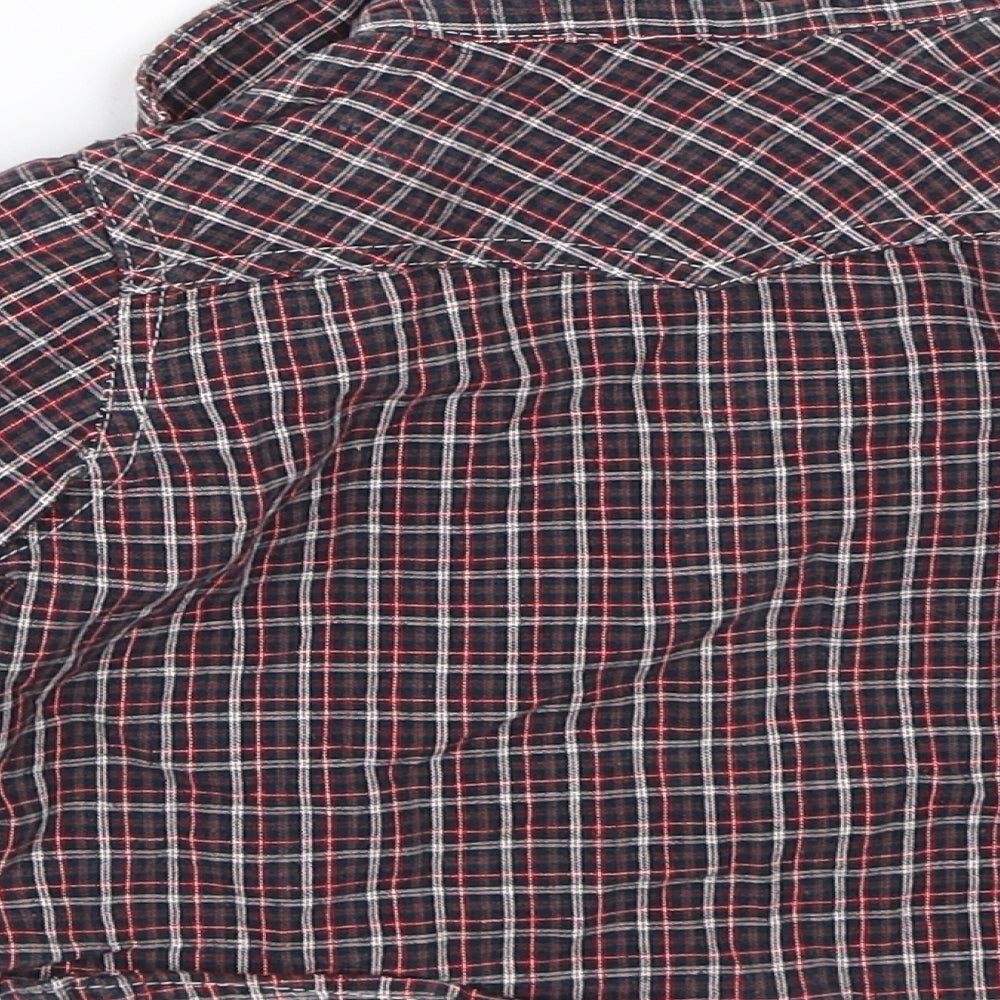 George Baby Black Plaid Basic Button-Up Size 6-9 Months