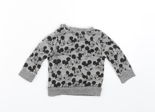 Disney Baby Grey Pullover Jumper Size 3-6 Months - Mickey Mouse