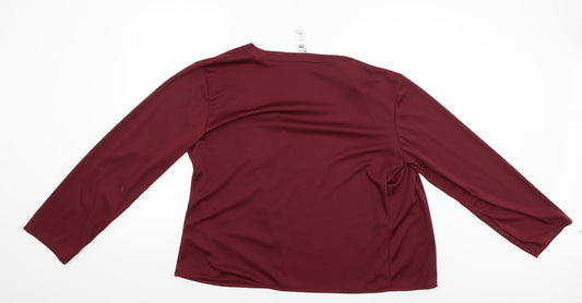 Smiffys Womens Red Basic Button-Up Size XL