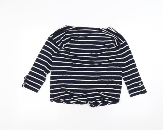 Wallis Womens White Striped Basic T-Shirt Size S