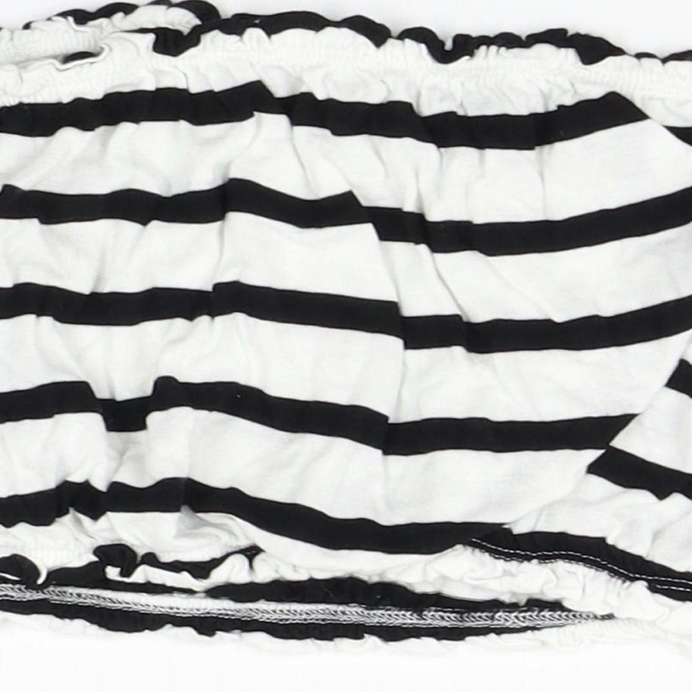 Primark Womens White Striped Cropped Tank Size S