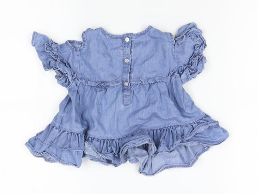 Very Girls Blue Pinafore/Dungaree Dress Size 12-18 Months