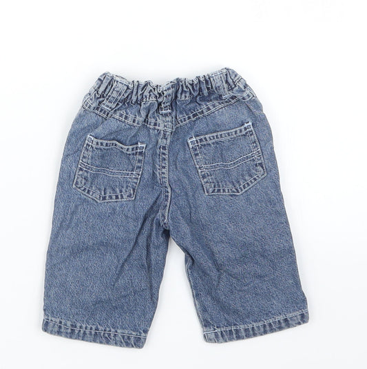 George Boys Blue Denim Cargo Jeans Size 0-3 Months