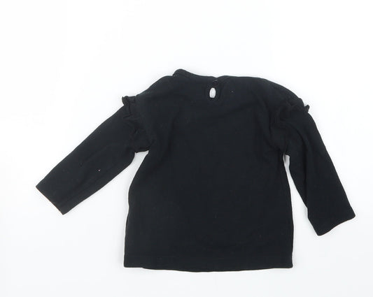 George Girls Black Pullover Jumper Size 9-12 Months