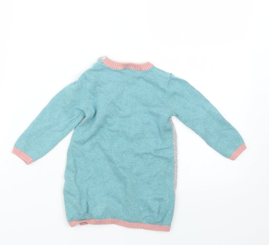 TU Girls Blue Knit Pullover Jumper Size 6-9 Months